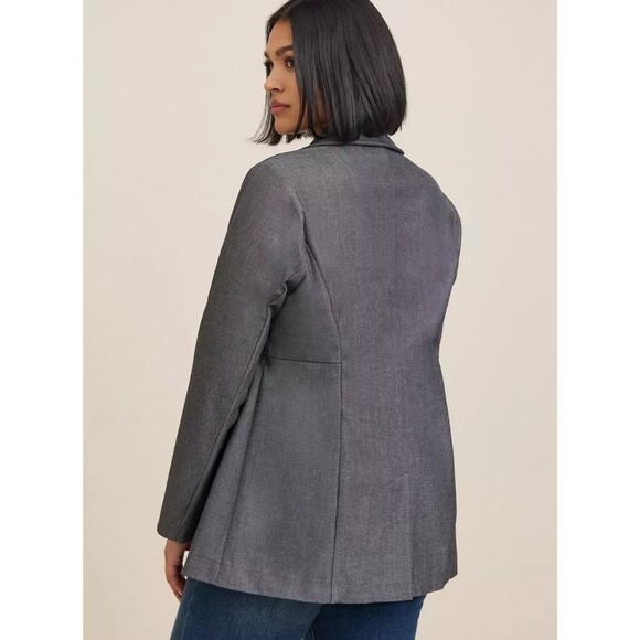 Torrid Studio Luxe Long Line Blazer Jacket Size 6 6X (30) Gray Career Office - Picture 5 of 10
